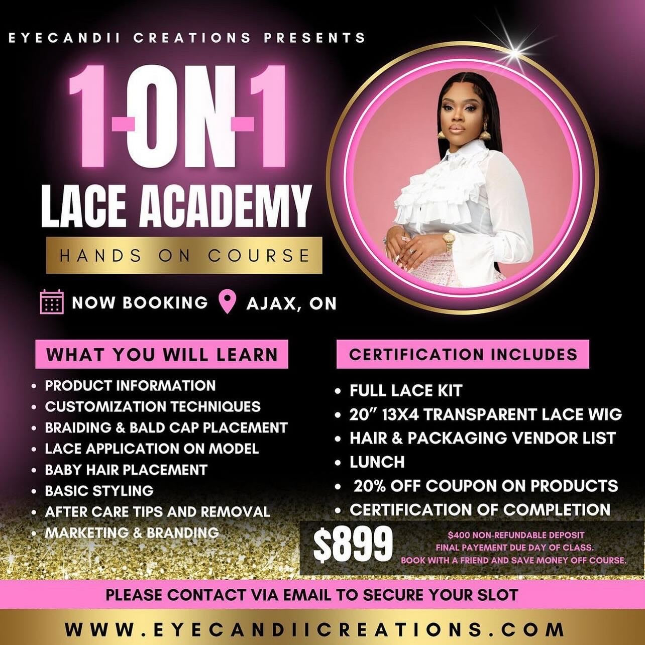 1-ON-1 LACE ACADEMY HANDS ON COURSE